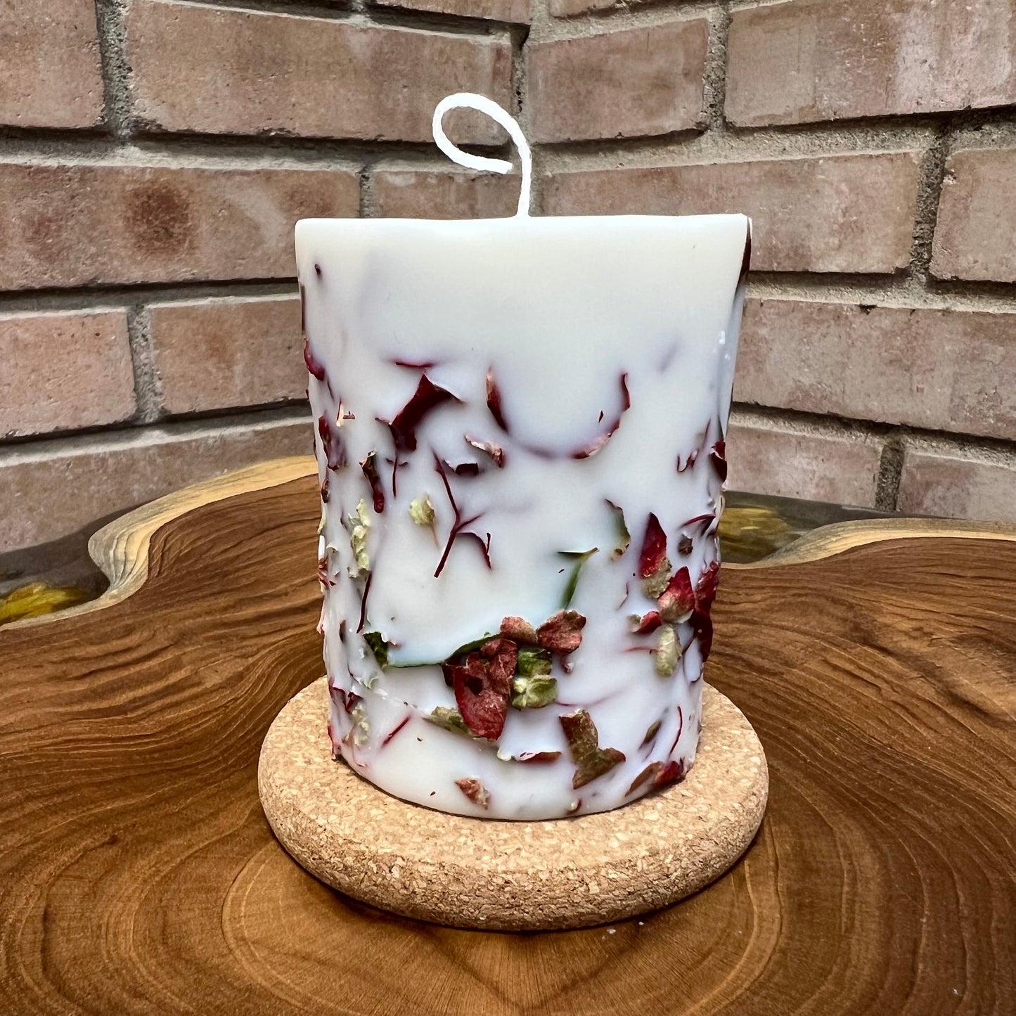 Vessel-free botanical candle