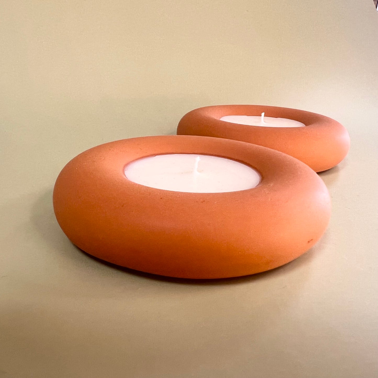 Donut-Shaped Candle Light Terracotta