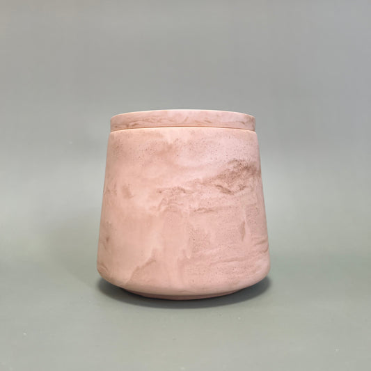 Candle in a Handmade Warm Beige Coloured Container