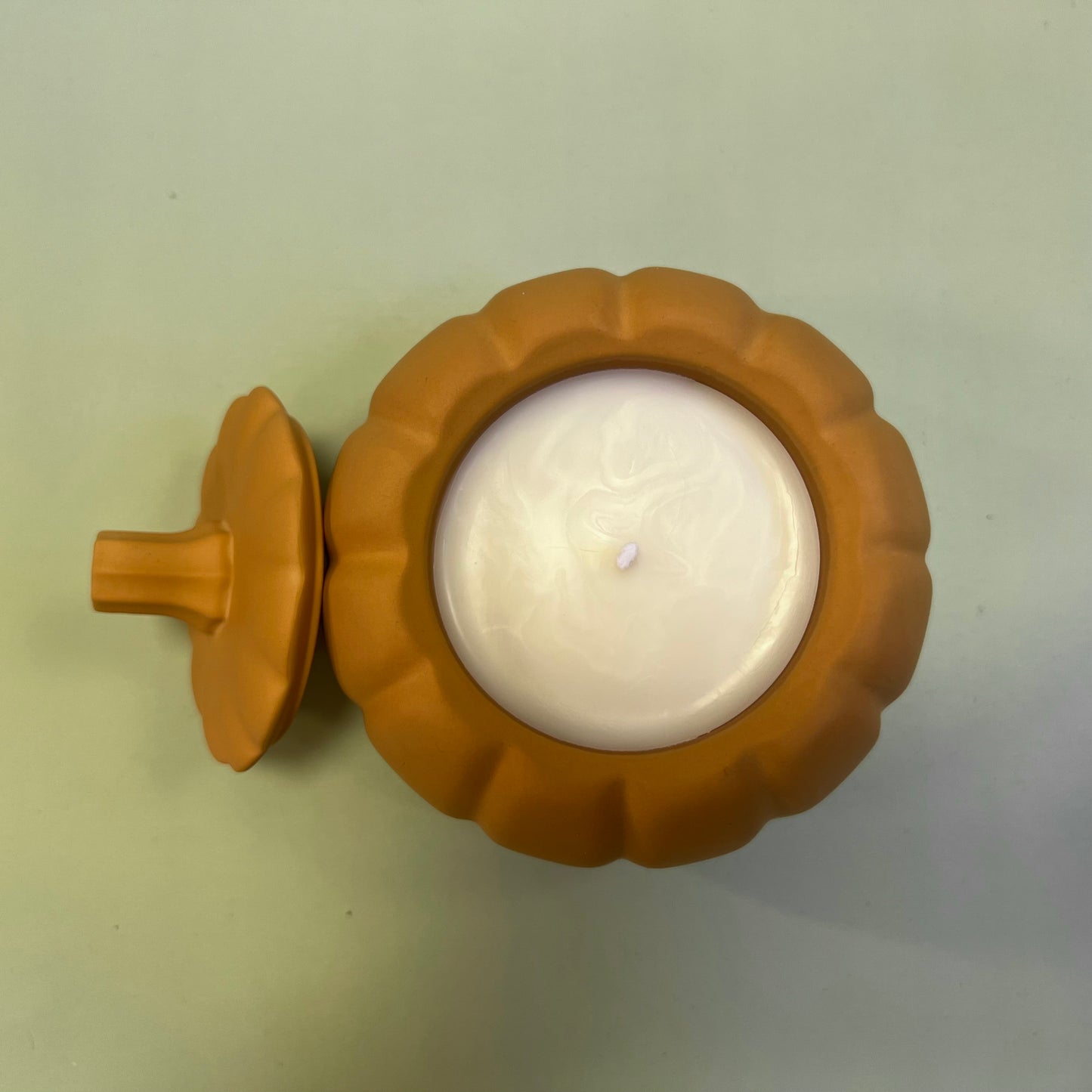 Pumpkin Candle in Ochre Container