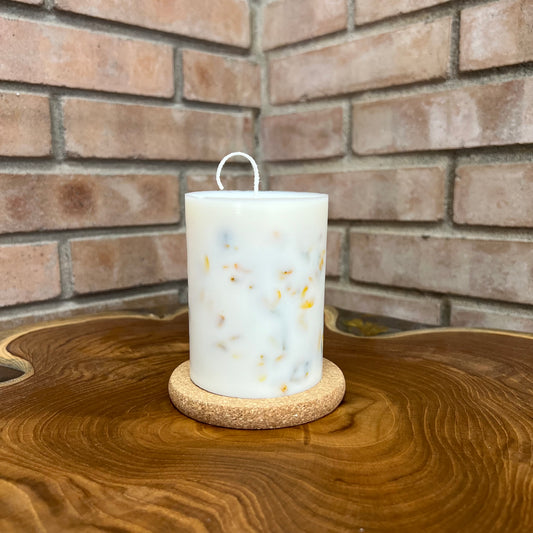 Vessel-free botanical candle