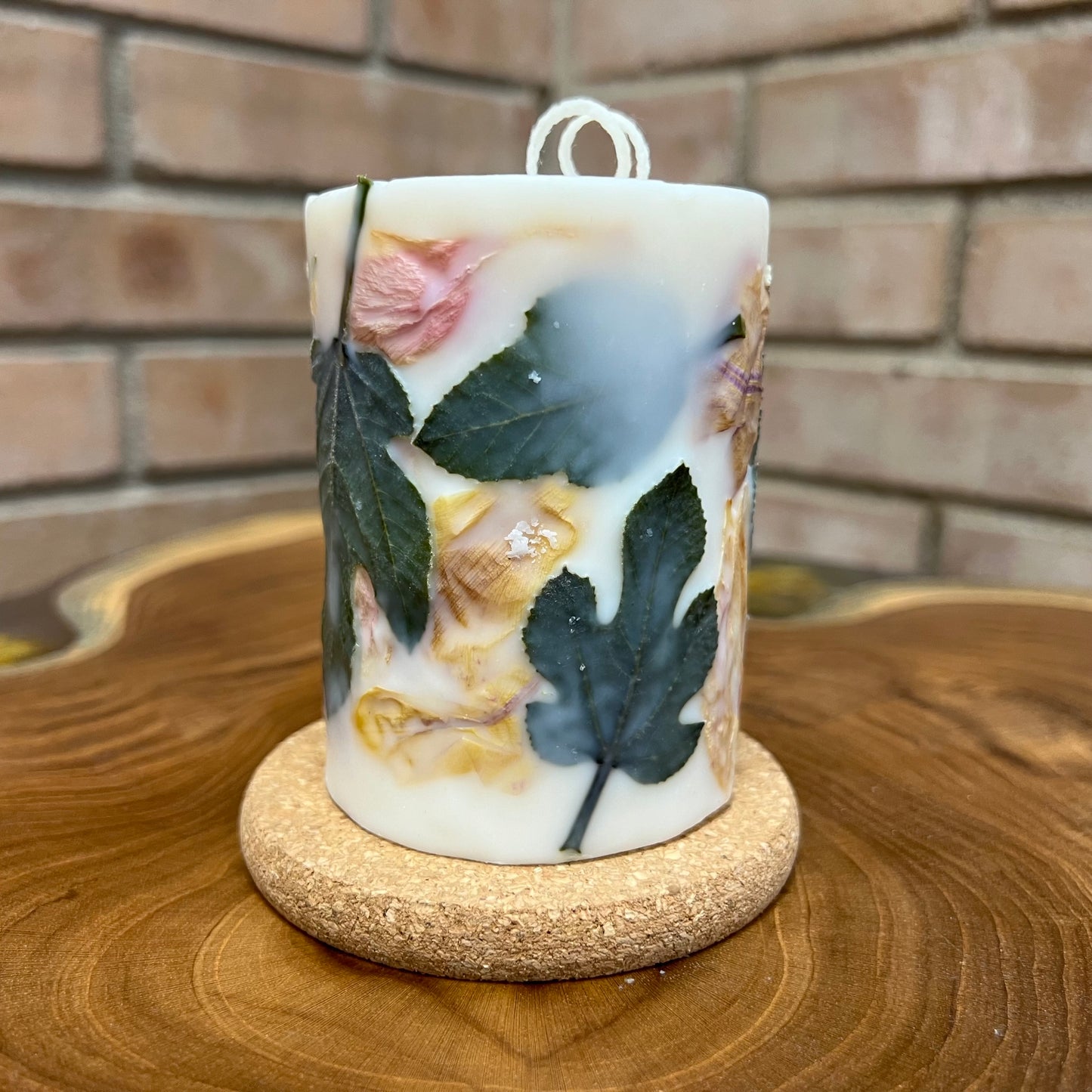 Vessel-free botanical candle