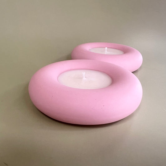 Donut-Shaped Candle Pink