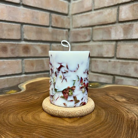 Vessel-free botanical candle