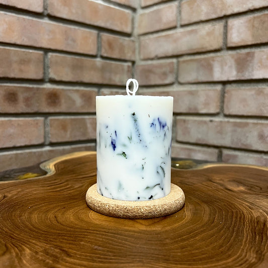 Vessel-free botanical candle