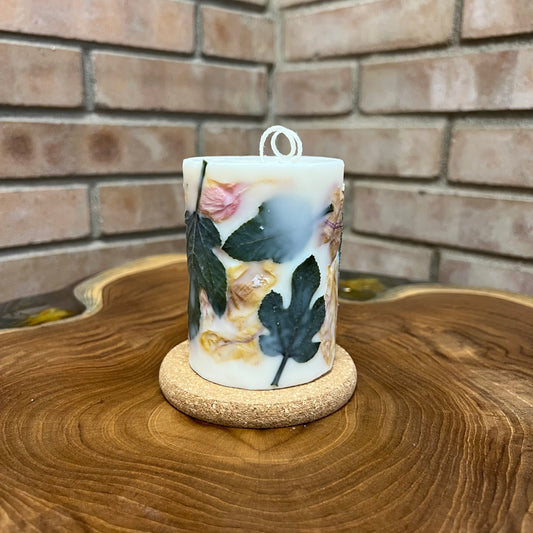 Vessel-free botanical candle