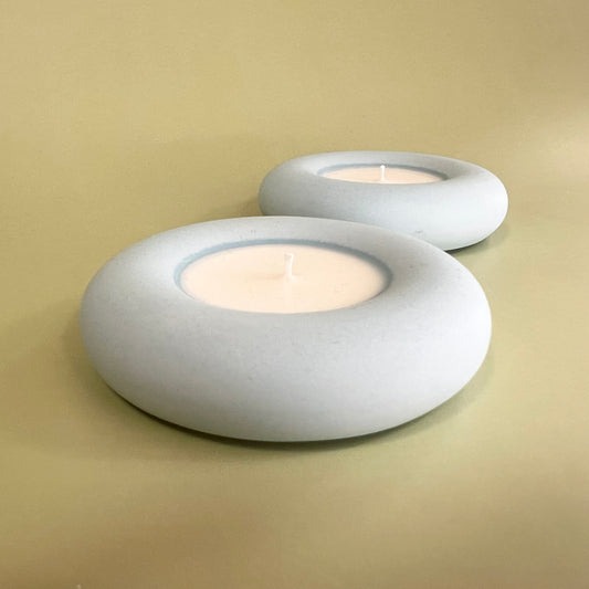 Donut-Shaped Candle Sky Blue