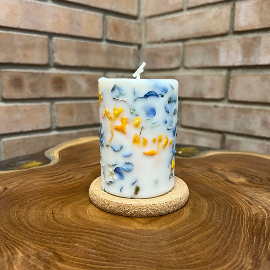Vessel-free botanical candle
