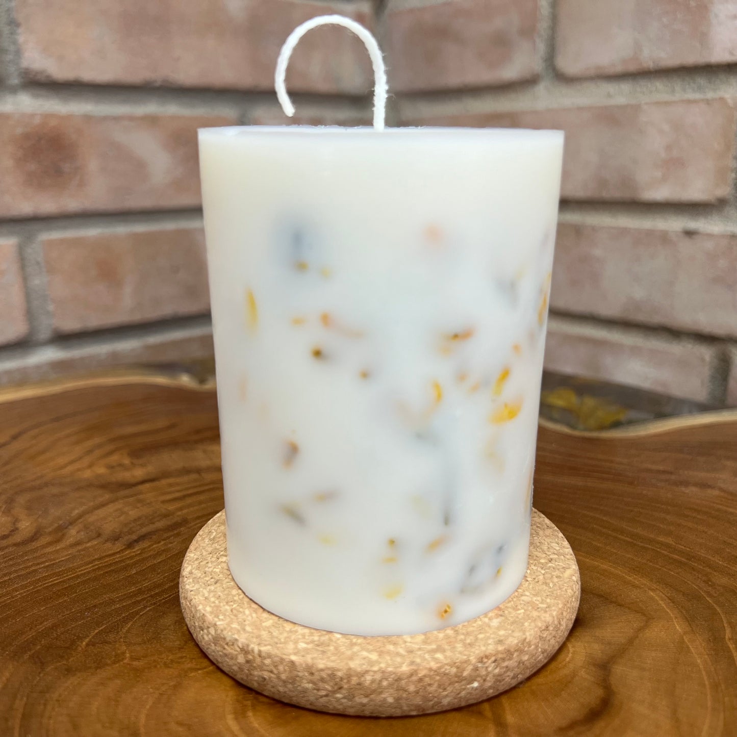 Vessel-free botanical candle