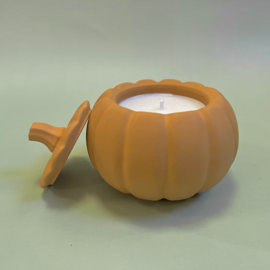 Pumpkin Candle in Ochre Container