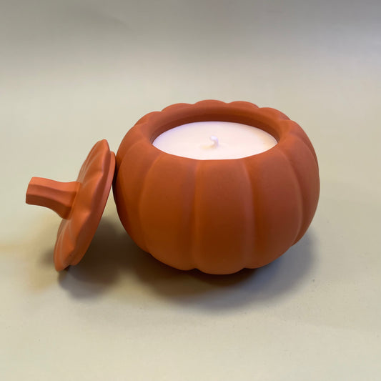 Pumpkin Candle in Orange Container