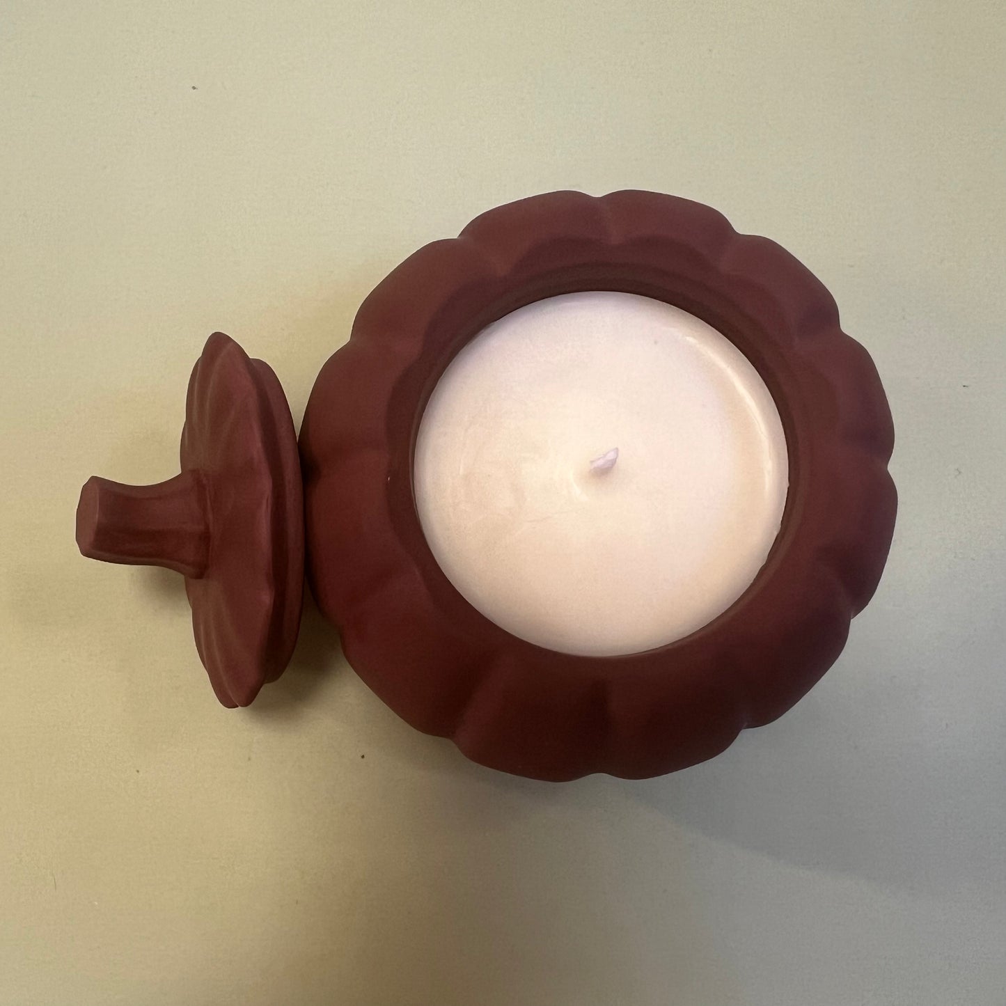 Pumpkin Candle in Fig Coloured Container