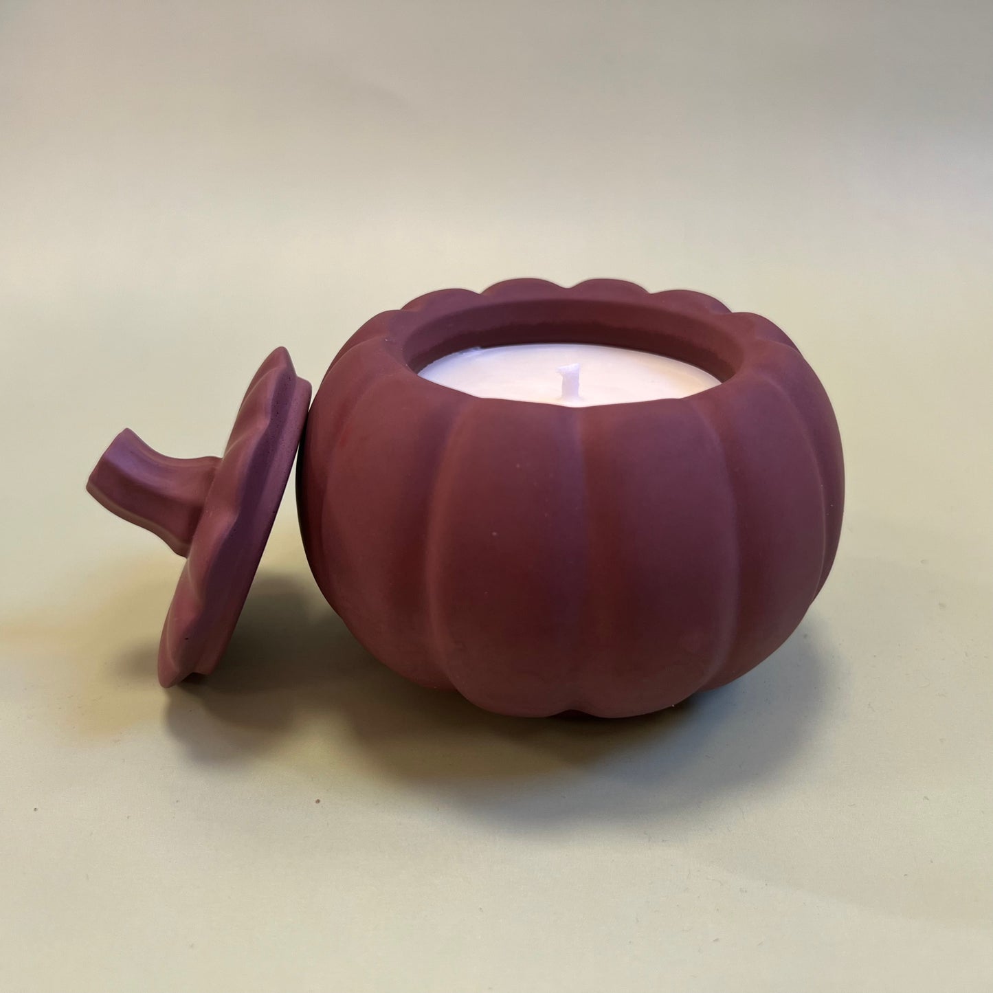 Pumpkin Candle in Fig Coloured Container