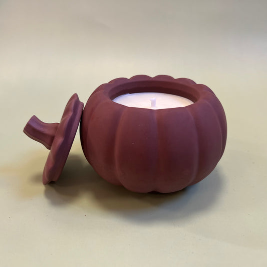Pumpkin Candle in Fig Coloured Container